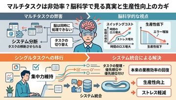 マルチタスクは効率が低下する？脳科学が教える正しい仕事術