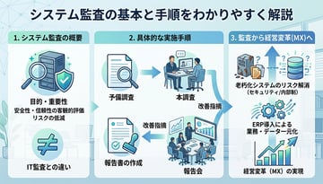 システム監査とは？目的や手順、IT監査との違いから経営を変革するERPの役割まで徹底解説
